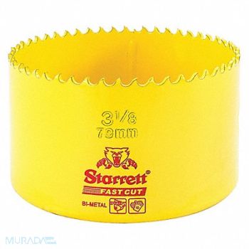 STARRETT Bi-Metal Fast Cut Hole Saw 3-1/8 79mm, 44WE06