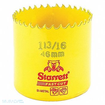 STARRETT BiMetal Fast Cut Hole Saw 1-13/16 46mm, 44WE33