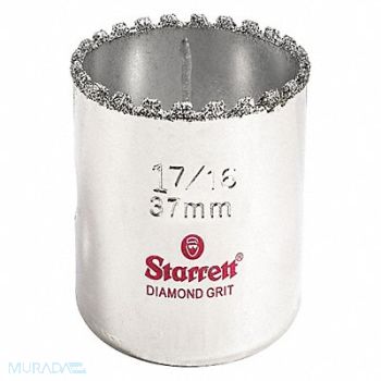 STARRETT Synthetic Diamond Grit Hole Saw 1-7/16, 44WF16