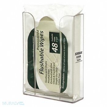 BOWMAN DISPENSERS Wipe Dispenser 1 Compartments Clear, 452M96
