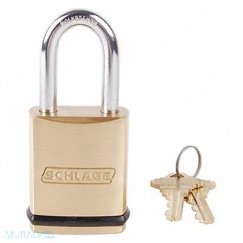 SCHLAGE Keyed Padlock 3/4 Rectangle Gold, 457K72