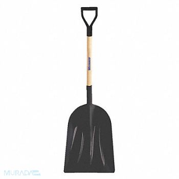 WESTWARD Scoop Shovel 30 in L Handle HDPE Black, 45GV20