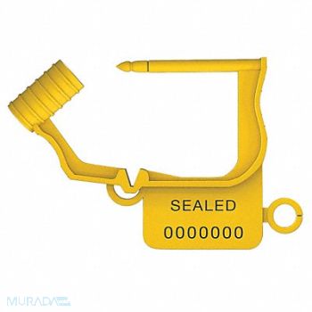 UNIVERSEAL Padlock Seals Yellow Plastic PK50, 55NA49