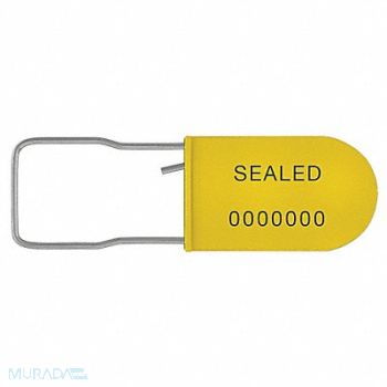 UNIVERSEAL Padlock Seals Yellow Plastic PK50, 55NA54