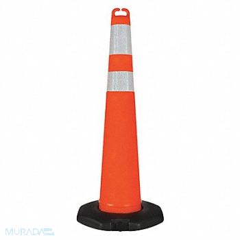 GRAINGER APPROVED Traffic Cone Orange with Reflective Tape, 45YJ69