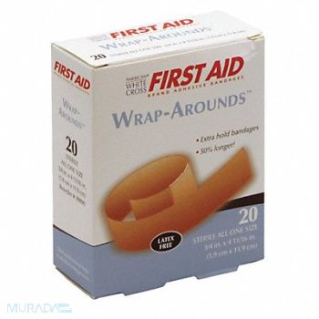 GRAINGER APPROVED Strip Bandages Beige 4 L x 3/4 W PK20, 483T54