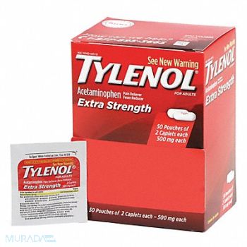TYLENOL Pain Relief Tablet 500mg Size PK50, 483T58