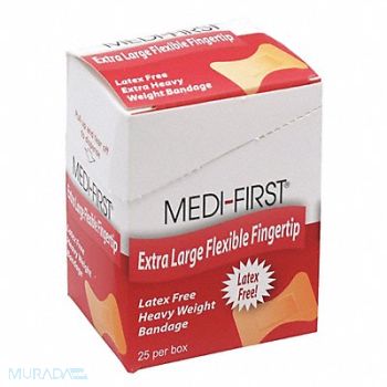 GRAINGER APPROVED Fingertip Bandages 3 L x 1.75 W PK25, 483T77