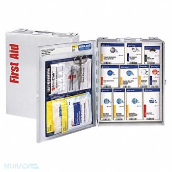 GRAINGER APPROVED First Aid Kit General Purpose Metal, 488G70