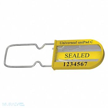 UNIVERSEAL Padlock Seals Yellow Acrylic PK50, 48RC01