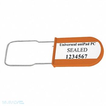 UNIVERSEAL Padlock Seals Orange Acrylic PK50, 48RC02