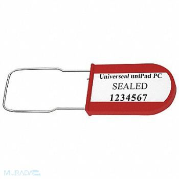 UNIVERSEAL Padlock Seals Red Acrylic PK50, 48RC04