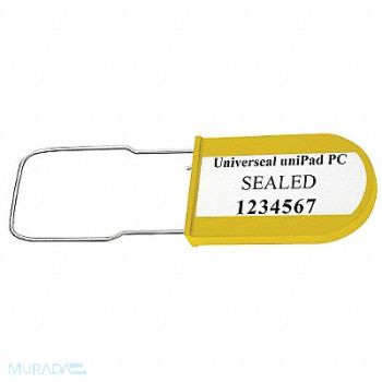 UNIVERSEAL Padlock Seals Yellow Acrylic PK50, 48RC06