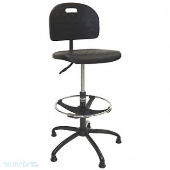 SHOPSOL Task Chair Poly Black 22-32 Seat Ht, 48RH31