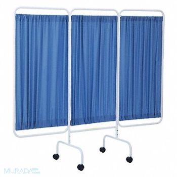 R B WIRE PRODUCTS INC. Privacy Screen 3 Panel 69inH Blue, 48RY94
