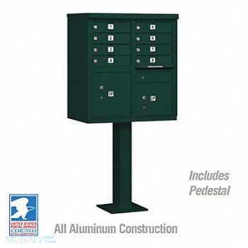 SALSBURY INDUSTRIES Cluster Box Unit Green 10 Doors 18 in W, 48TJ63