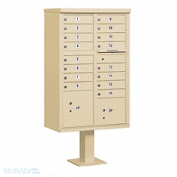 SALSBURY INDUSTRIES Cluster Box Unit Sandstone 18 Doors, 48TJ79