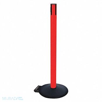 RETRACTA-BELT Belt Barrier Rcvr. Post Red Cast Iron, 48VT60