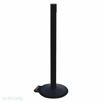 RETRACTA-BELT Belt Barrier Rcvr. Post Black Cast Iron, 48VT78