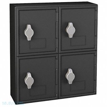 UNITED VISUAL PRODUCTS Locker 2x2Lckrs Blk 13.5 x12 x4, 48XW66