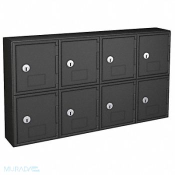 UNITED VISUAL PRODUCTS Locker 2x4Lckrs Blk 13.5 x24 x4, 48XW67