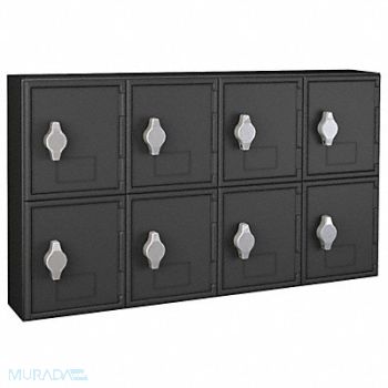 UNITED VISUAL PRODUCTS Locker 2x4Lckrs Blk 13.5 x24 x4, 48XW68