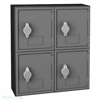 UNITED VISUAL PRODUCTS Locker 2x2Lckrs Gry/Blk 13.5 x12 x4, 48XW70