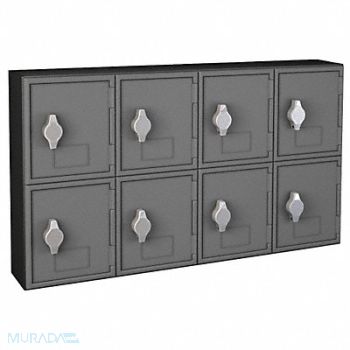 UNITED VISUAL PRODUCTS Locker 2x4Lckrs Gry/Blk 13.5 x24 x4, 48XW72
