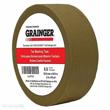GRAINGER APPROVED Masking Tape 2 W 60 yd L Tan, 497C95