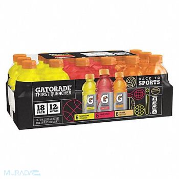 GATORADE Sports Drink Regular 12 oz PK18, 498W58