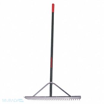 RAZOR-BACK Landscape Rake 30 in W Aluminum Handle, 49AF62
