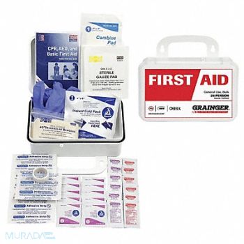 GRAINGER APPROVED First Aid Kit General Purpose 69 pcs., 49H432