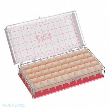 WHEATON Vial Store Case Holds 40 Test Tubes PK6, 49WE08