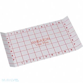 WHEATON Index Card For 54 Vials Store Case PK35, 49WG17