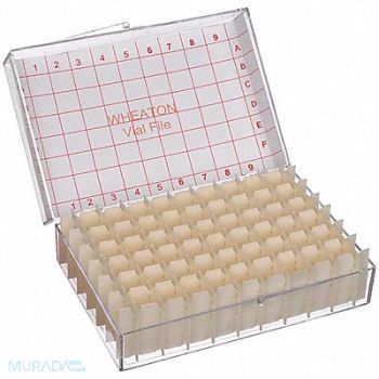 WHEATON Vial Store Case Holds 54 Test Tubes PK6, 49WG20