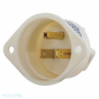 GRAINGER APPROVED Flanged Inlet White 15 A Oval 5-15P, 49YY60