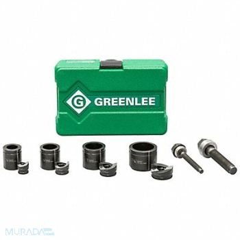 GREENLEE Hole Punch Set 10 Piece 10 12 ga. Steel, 4A742