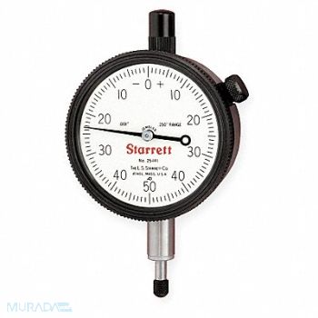 STARRETT Dial Indicator 0 to 0.250 In 0-50-0, 4CEP9