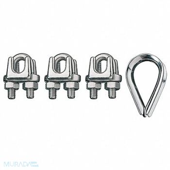 RONSTAN Wire Rope Clip and Thimble Kit 5/8 In, 4FRZ4