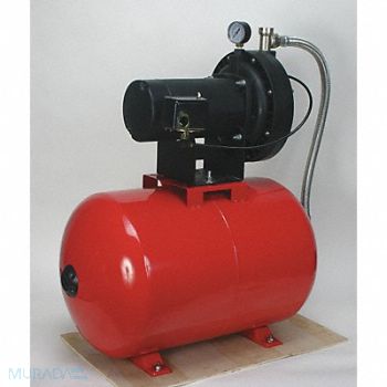 DAYTON Well Jet Pump System 1 HP 17.0 gal tank, 4HFA5