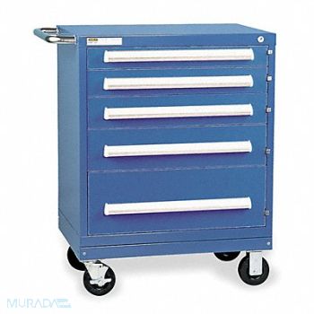 VIDMAR Mod Drawer Cab 33 H 5 Drawer Bright Blue, 4KC71