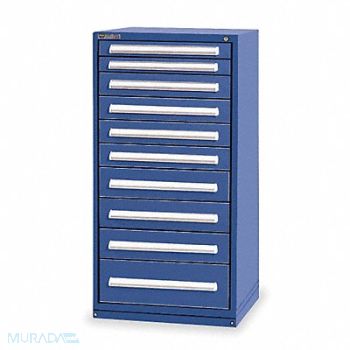 VIDMAR ModDrwrCab 59 x30 x28 Dark Blue 10Drwr, 4KC90