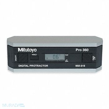 MITUTOYO Digital Protractor Accuracy +/-0.1 deg., 4LB15