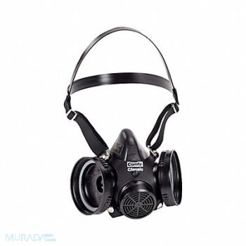 MSA Half Mask Respirator Hycar Rubber Black, 4LR44