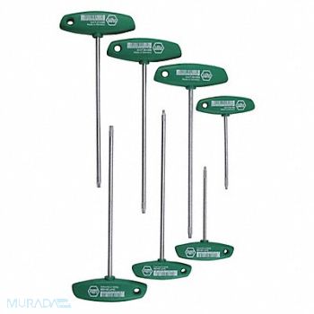 WIHA Torx Key Set T Shape 4 in to 8 in, 4NB69