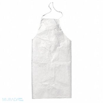 DUPONT Bib Apron Univ White Polyethylene PK100, 4T061