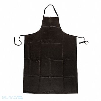 CONDOR Bib Apron Univ Black Rubber/Polyester, 4T299