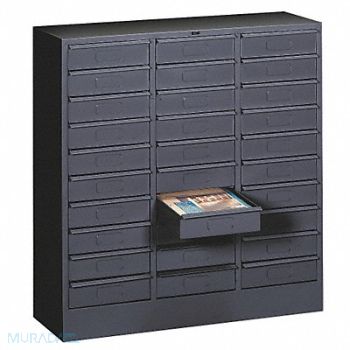 TENNSCO Horz Lit Organizer Legal 30 Drawer Blk, 4YTE4