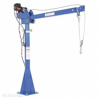 VESTIL Davit Crane 2000 lb 12VDC Reach 52-87In, 4ZB20