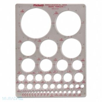 CHARTPAK Circles Stencil 7x9 Smoke, 51UW55